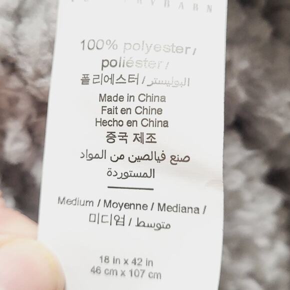Pottery Barn Teddy Bear Sherpa Gray Blue Cozy Spa Wrap Robe Size Medium - Picture 13 of 13